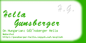 hella gunsberger business card
